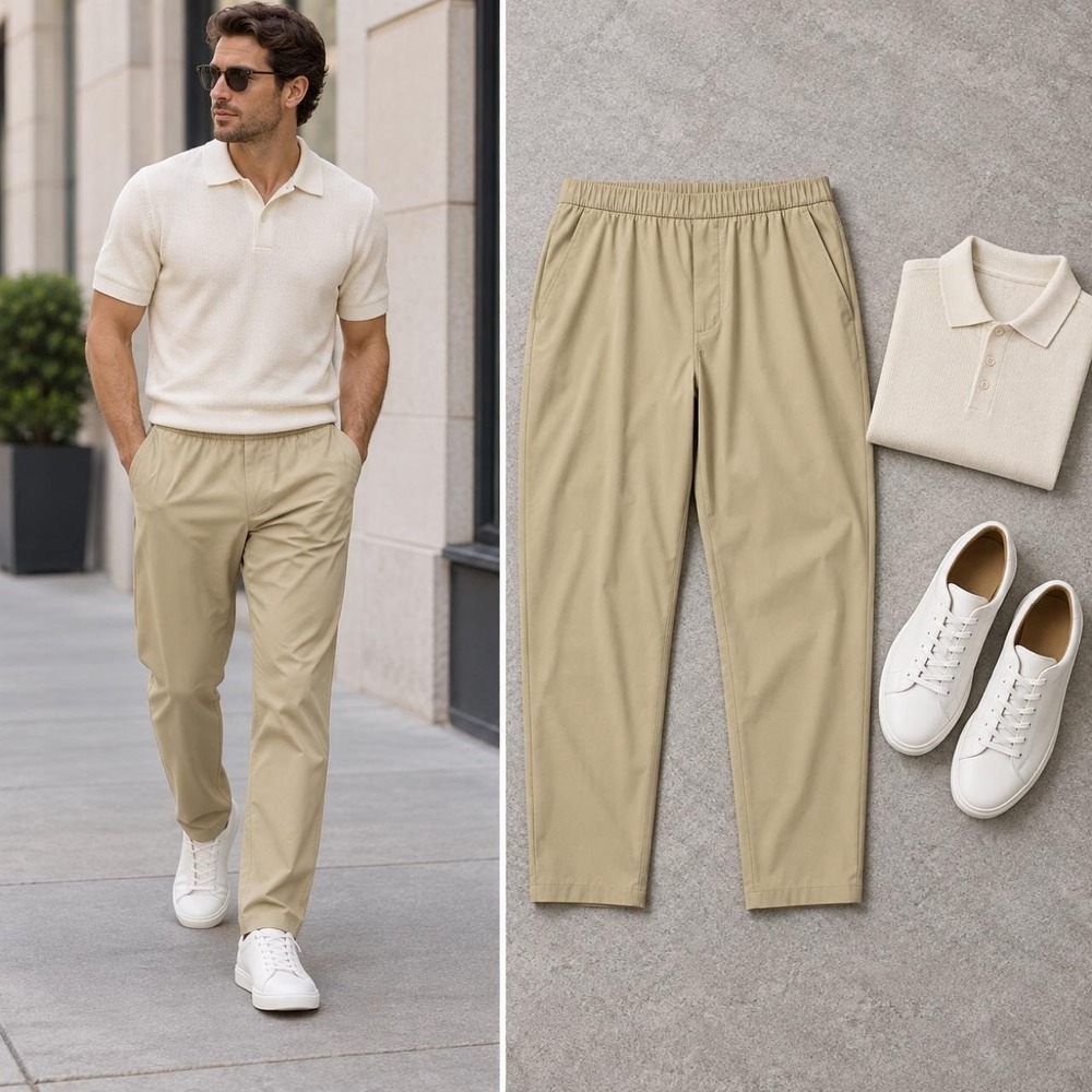 Lululemon ABC Pull-On Pants Men's XXL Trench Beige Warpstreme Travel Golf Active